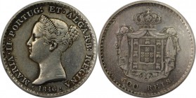 Europäische Münzen und Medaillen, Portugal. Maria II. 500 Reis 1846. Silber. KM 471. Sehr schön-vorzüglich