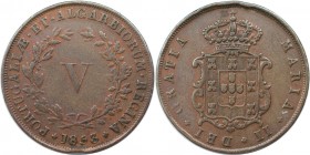Europäische Münzen und Medaillen, Portugal. Maria II. 5 Reis 1853. Kupfer. KM 480. Sehr schön-vorzüglich