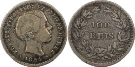 Europäische Münzen und Medaillen, Portugal. Pedro V. 100 Reis 1854. Silber. KM 490. Sehr schön