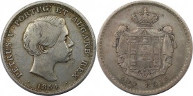 Europäische Münzen und Medaillen, Portugal. Pedro V. 500 Reis 1854. Silber. KM 492. Sehr schön