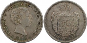 Europäische Münzen und Medaillen, Portugal. Pedro V. 500 Reis 1855. Silber. KM 494. Sehr schön