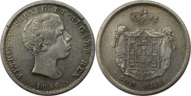 Europäische Münzen und Medaillen, Portugal. Pedro V. 500 Reis 1856. Silber. KM 494. Sehr schön