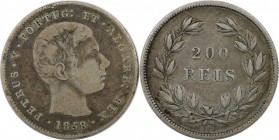 Europäische Münzen und Medaillen, Portugal. Pedro V. 200 Reis 1858. Silber. KM 499. Sehr schön