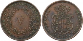 Europäische Münzen und Medaillen, Portugal. Luiz I. 5 Reis 1874. Kupfer. KM 513. Vorzüglich