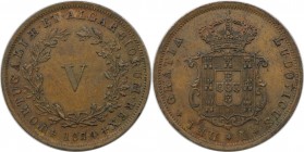 Europäische Münzen und Medaillen, Portugal. Luiz I. 5 Reis 1874. Kupfer. KM 513. Vorzüglich-stempelglanz