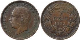 Europäische Münzen und Medaillen, Portugal. Luiz I. 5 Reis 1882. Bronze. KM 525. Vorzüglich