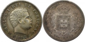 Europäische Münzen und Medaillen, Portugal. Carlos I. 500 Reis 1893. Silber. KM 535. Vorzüglich-stempelglanz