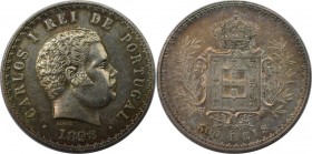 Europäische Münzen und Medaillen, Portugal. Carlos I. 500 Reis 1896. Silber. KM 535. Vorzüglich