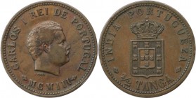 Europäische Münzen und Medaillen, Portugal. PORTUGIESISCHE BESITZUNGEN. India-Portuguese. 1/2 Tanga 1903. Bronze. KM 16. Vorzüglich