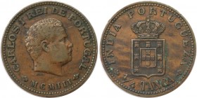 Europäische Münzen und Medaillen, Portugal. PORTUGIESISCHE BESITZUNGEN. India-Portuguese. 1/4 Tanga 1903. Bronze. KM 15. Sehr schön-vorzüglich