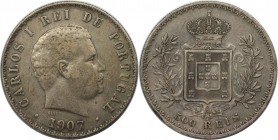Europäische Münzen und Medaillen, Portugal. Carlos I. 500 Reis 1907. Silber. KM 535. Sehr schön-vorzüglich