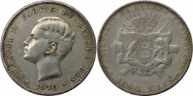 Europäische Münzen und Medaillen, Portugal. Manuel II. 1000 Reis 1910. Silber. KM 558. Sehr schön