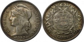 Europäische Münzen und Medaillen, Portugal. 50 Centavos 1913. Silber. KM 561. Sehr schön-vorzüglich