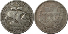 Europäische Münzen und Medaillen, Portugal. Segelschiff. 10 Escudos 1932. Silber. KM 582. Sehr schön-vorzüglich