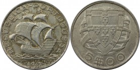 Europäische Münzen und Medaillen, Portugal. 5 Escudos 1947. Silber. 0.14 OZ. KM 581. Stempelglanz
