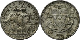 Europäische Münzen und Medaillen, Portugal. 2.5 Escudos 1951. Silber. KM 580. Fast Stempelglanz