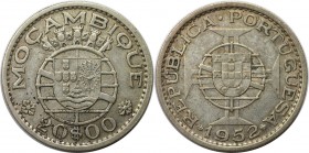 Europäische Münzen und Medaillen, Portugal. PORTUGIESISCHE BESITZUNGEN. MOZAMBIQUE. 20 Escudos 1952. Silber. KM 80. Vorzüglich