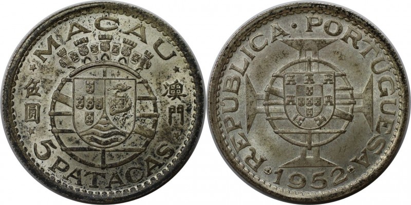 Europäische Münzen und Medaillen, Portugal. PORTUGIESISCHE BESITZUNGEN. MACAU. 5...