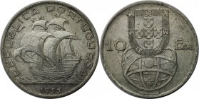 Europäische Münzen und Medaillen, Portugal. 10 Escudos 1955. Silber. KM 586. Vorzüglich-stempelglanz