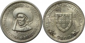 Europäische Münzen und Medaillen, Portugal. 500. Jahrestag des Todes von Prinz Heinrich dem Seefahrer. 5 Escudos 1960. Silber. 0.18 OZ. KM 587. Stempe...
