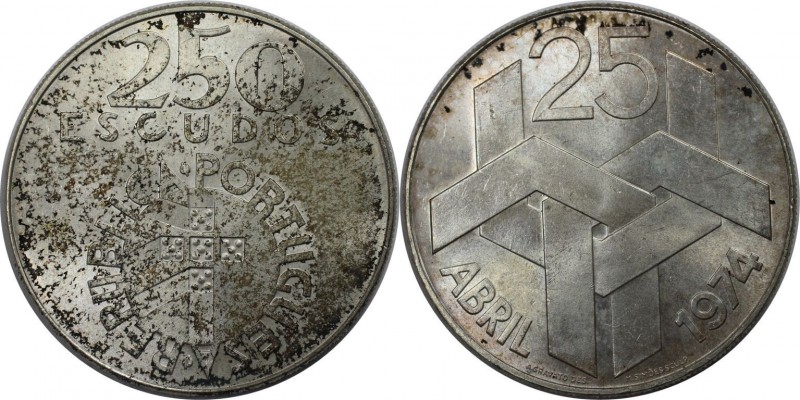 Europäische Münzen und Medaillen, Portugal. Nelkenrevolution. 250 Escudos 1976. ...