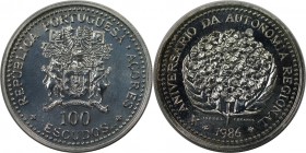 Europäische Münzen und Medaillen, Portugal. Portugal-Azoren Autonome Region seit 1976. 100 Escudos 1986. Silber. 0.50 OZ. KM 45a. Stempelglanz