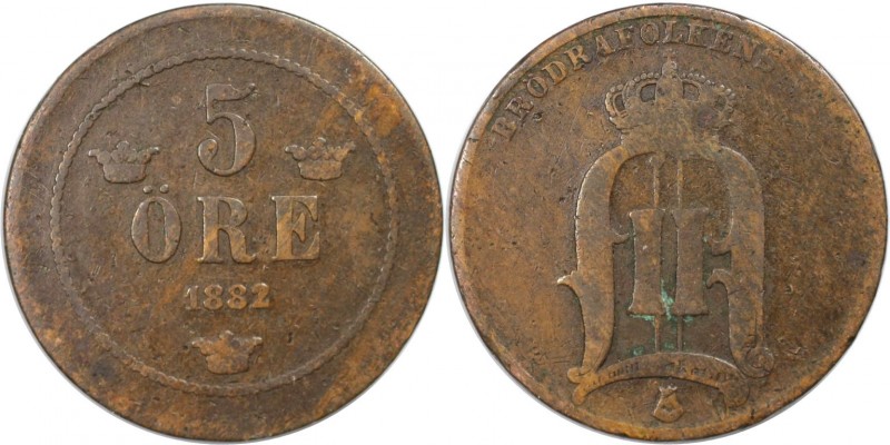Europäische Münzen und Medaillen, Schweden / Sweden. Oskar II. (1872-1907). 5 Ör...
