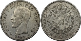 Europäische Münzen und Medaillen, Schweden / Sweden. Gustaf V. (1907-1950). 2 Kronor 1922. Silber. Sehr schön