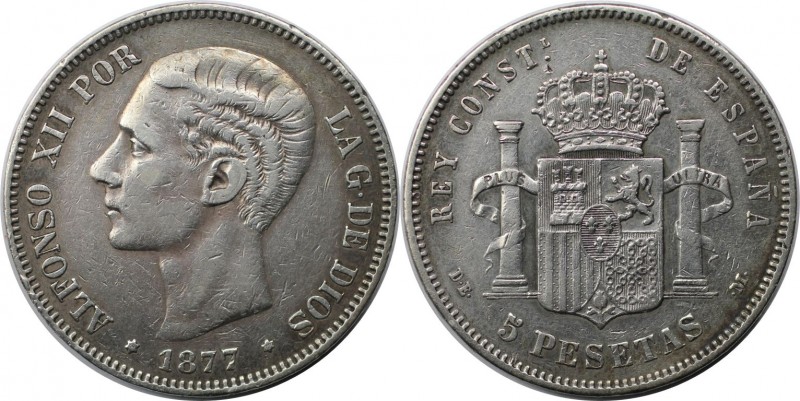 Europäische Münzen und Medaillen, Spanien / Spain. Alfonso XII. (1874-1885). 5 P...