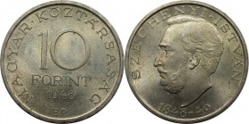 Europäische Münzen und Medaillen, Ungarn / Hungary. Istvan Szechenyi. 10 Forint 1948. Silber. KM 538. Vorzüglich-stempelglanz