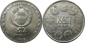 Europäische Münzen und Medaillen, Ungarn / Hungary. 25. Jahrestag von KGST. 100 Forint 1974, Silber. 0.45 OZ. KM 602. Stempelglanz