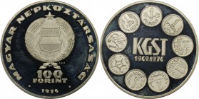 Europäische Münzen und Medaillen, Ungarn / Hungary. 25. Jahrestag von KGST. 100 Forint 1974, Silber. 0.45 OZ. KM 602. Polierte Platte