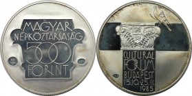 Europäische Münzen und Medaillen, Ungarn / Hungary. Kulturforum in Budapest. 500 Forint 1985. 28,0 g. 0.640 Silber. 0.58 OZ. KM 652. Polierte Platte