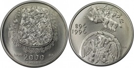 Europäische Münzen und Medaillen, Ungarn / Hungary. 1100. Jahrestag der Landnahme Ungarns. 2000 Forint 1996. 31,46 g. 0.925 Silber. 0.94 OZ. KM 718. P...