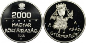 Europäische Münzen und Medaillen, Ungarn / Hungary. 50 Jahre Kinderhilfswerk der Vereinten Nationen (UNICEF). 2000 Forint 1998. 31,46 g. 0.925 Silber....