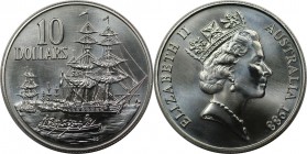 Weltmünzen und Medaillen, Australien / Australia. Segelschiff. 10 Dollars 1988. 20,0 g. 0.925 Silber. 0.6 OZ. KM 103. Stempelglanz