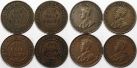 Weltmünzen und Medaillen, Australien / Australia, Lots und Sammlungen. George V. (1910-1936). 4 x 1/2 Penny 1917-1929. Bronze. KM 22. Lot von 4 Münzen...