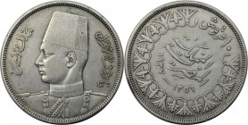 Weltmünzen und Medaillen, Ägypten / Egypt. Farouk I. 10 Piastres 1939. Silber. KM 367. Vorzüglich