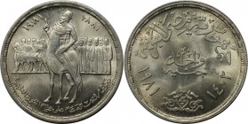 Weltmünzen und Medaillen, Ägypten / Egypt. 100. Jahrestag der Orabi-Revolution. 1 Pound 1981. 15,0 g. 0.720 Silber. 0.35 OZ. KM 530. Stempelglanz