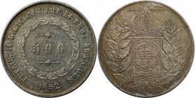 Weltmünzen und Medaillen, Brasilien / Brazil. Pedro II. (1831-1889). 500 Reis 1852. Silber. KM 458. Vorzüglich