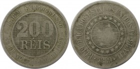 Weltmünzen und Medaillen, Brasilien / Brazil. 200 Reis 1889. Kupfer-Nickel. KM 493. Sehr schön+