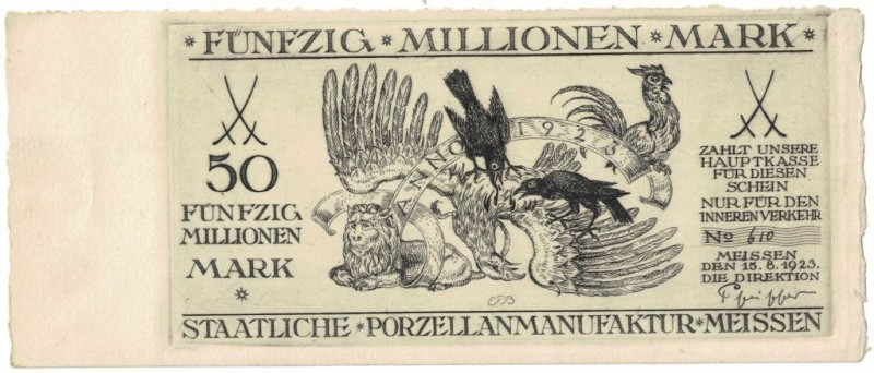 Banknoten, Deutschland / Germany. Notgeld, Meißen, Staatliche Porzellanmanufaktu...