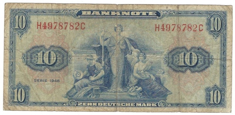 Banknoten, Deutschland / Germany. BRD: Bank Deutscher Länder (1948-1949). 10 Deu...