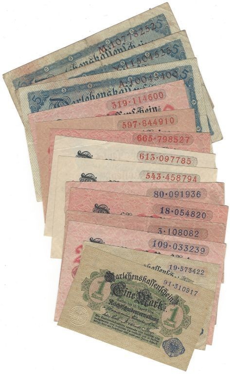 Banknoten, Deutschland / Germany, Lots und Sammlungen. Geldscheine I. Weltkrieg ...