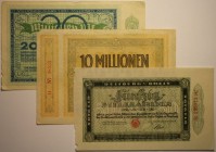 Banknoten, Deutschland / Germany, Lots und Sammlungen. Notgeld, Duisburg. 10 Mln Mark, 20 Mln Mark, 50 Milliarden Mark. Lot von 3 Banknoten 1923. II