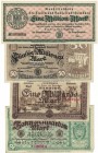 Banknoten, Deutschland / Germany, Lots und Sammlungen. Notgeld, Hamburg. 1 Million Mark 10.8.1923, 50 Millionen Mark 27.9.1923, 1 Milliarde Mark, 10 M...
