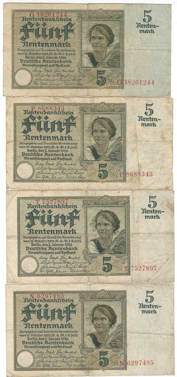 Banknoten, Deutschland / Germany, Lots und Sammlungen. Deutsche Rentenbark (1923...