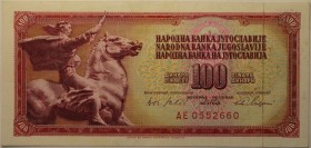 Banknoten, Jugoslawien / Yugoslavia. 100 Dinara 1965. P.88. I