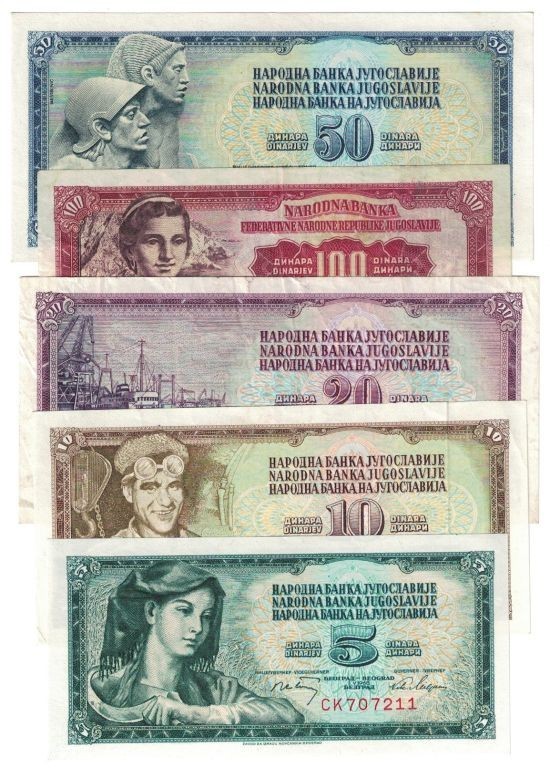 Banknoten, Jugoslawien / Yugoslavia, Lots und Sammlungen. 5 Dinara 1968. P.81. I...