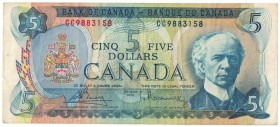 Banknoten, Kanada / Canada. 5 Dollars 1972. Pick 87a. II